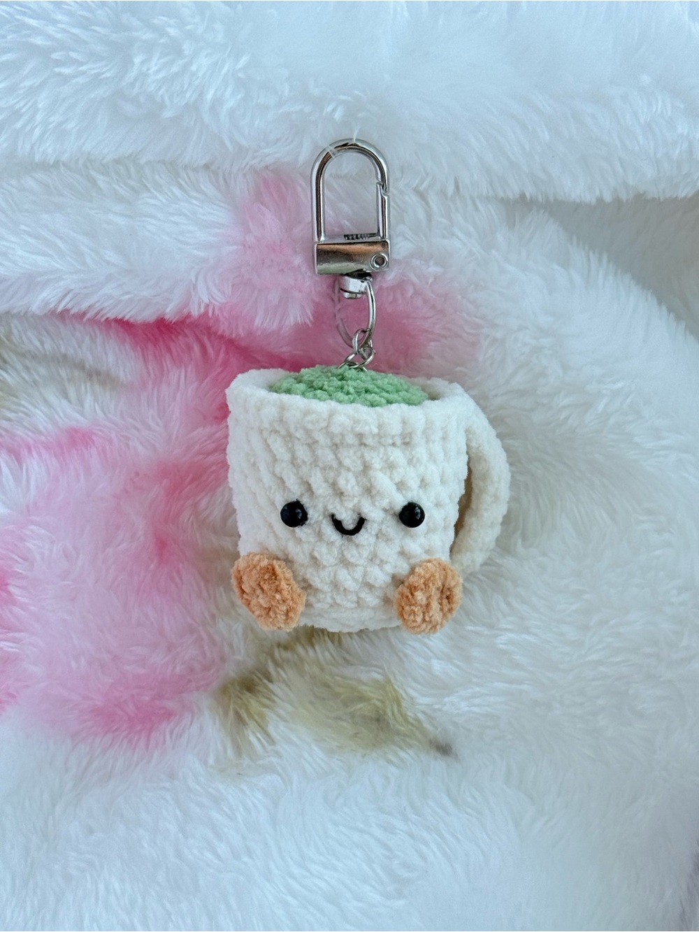Crochet Matcha Cup Keychain